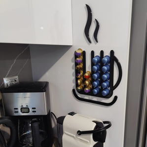 Nástěnný držák kapslí Nespresso ve tvaru šálku (4 díly)
