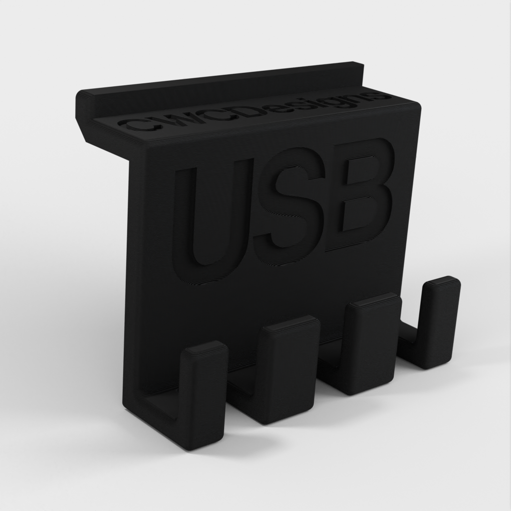 Chybějící držák USB pro organizaci a správu kabelů