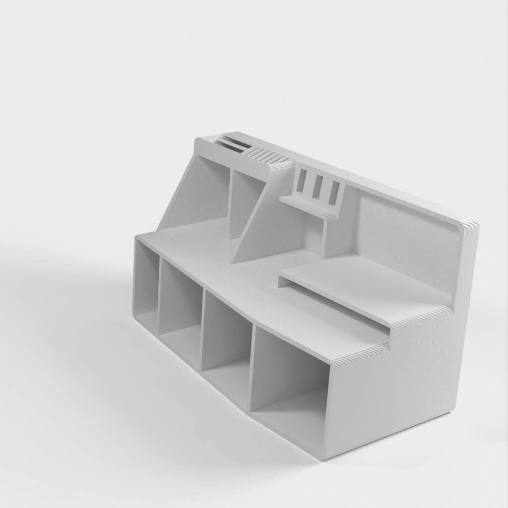 Perfektní stolní organizér s držákem na SD, microSD, USB a postit