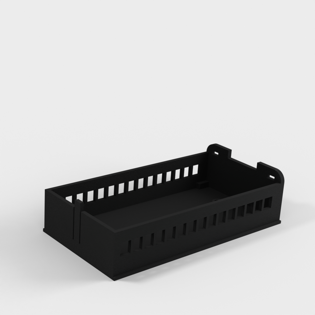 Pouzdro pro montáž na DIN lištu pro Arduino NANO se stíněním Ethernet a IO stíněním terminálového adaptéru