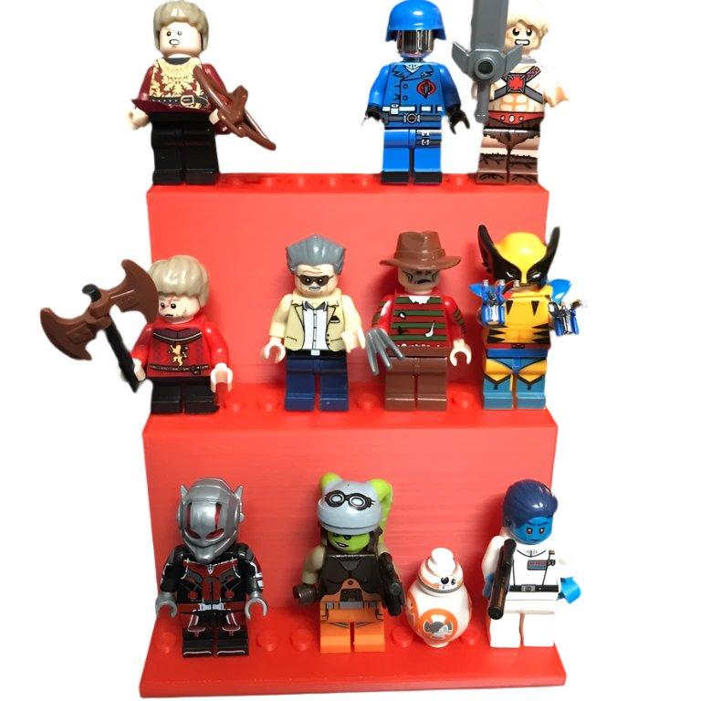 3stupňový držák na minifigurky Lego