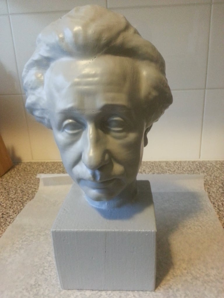 3D sken busty Alberta Einsteina - bronzová socha pro tisk