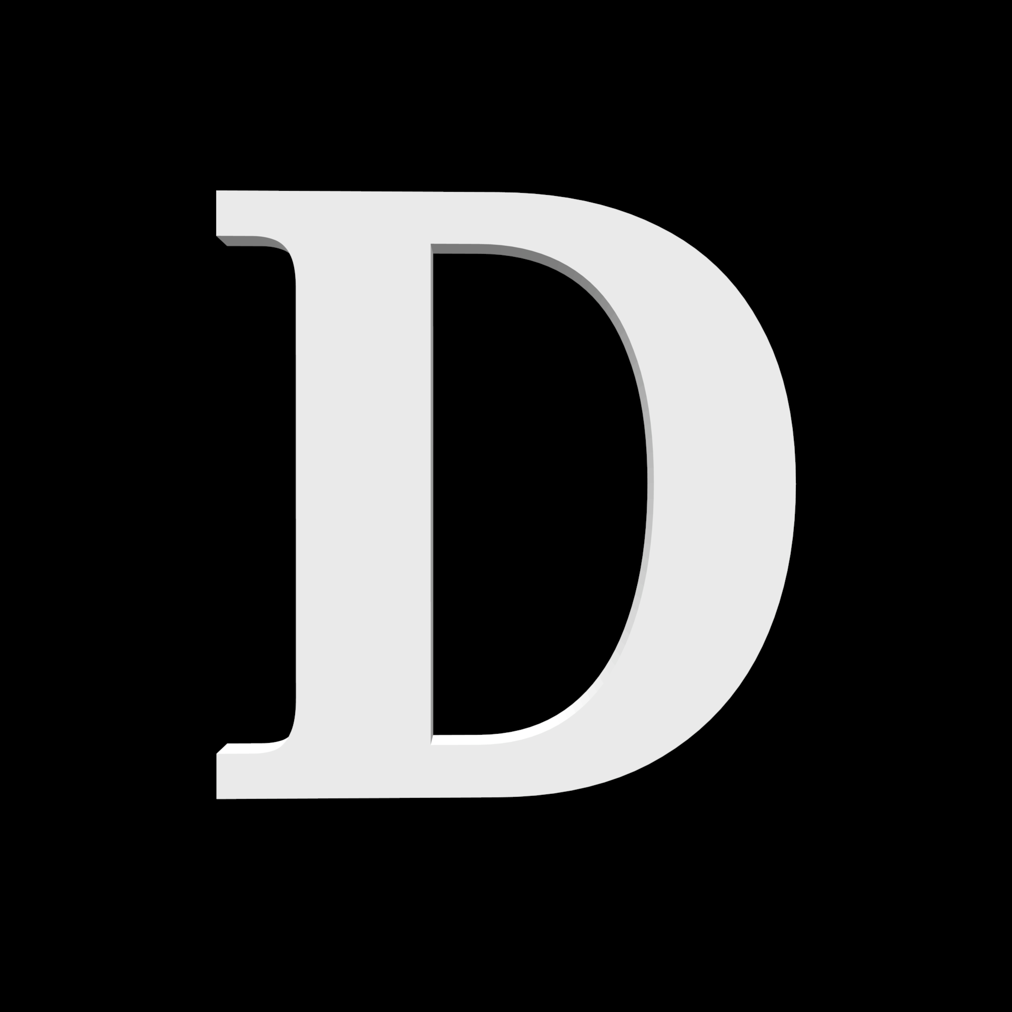 Domácí písmeno D - Noto Serif - výška 170 mm - hloubka 10 mm