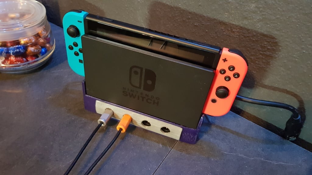 Nintendo Switch Dock s držákem adaptéru ovladače Mayflash Gamecube