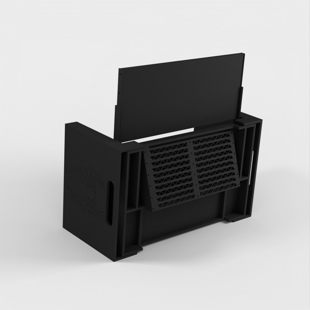 Upravený stojan na notebook s chladicími ventilátory a organizačním prostorem