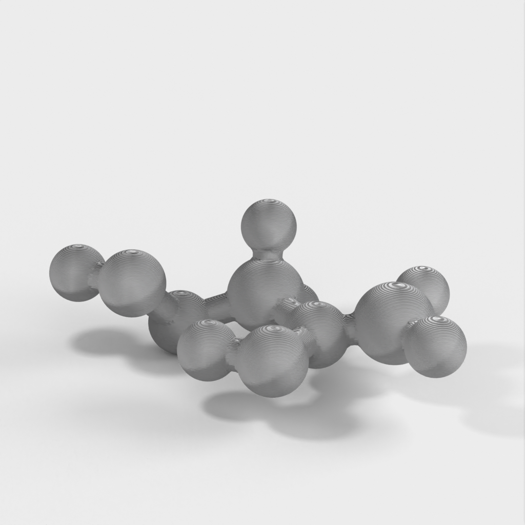 Molekulární modelování - vinylacetát - model hlavního monomeru slizu v atomárním měřítku