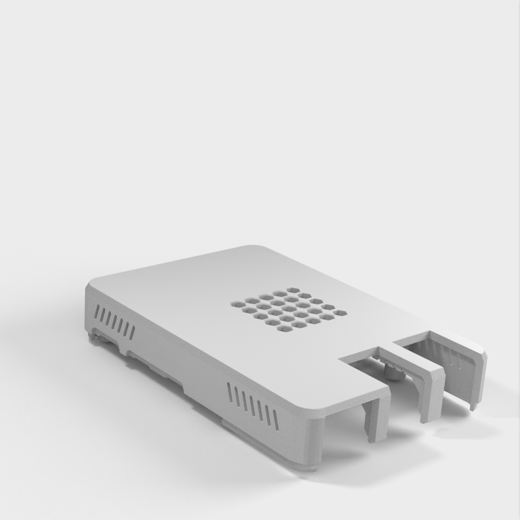 Pouzdro Raspberry Pi 5 s větracími otvory a novým uspořádáním USB/LAN