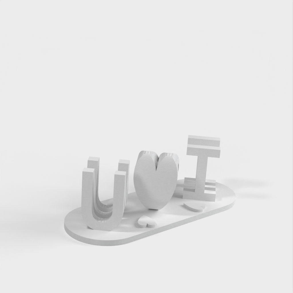 3D Ambigram Letters Illusion Custom Display Stand