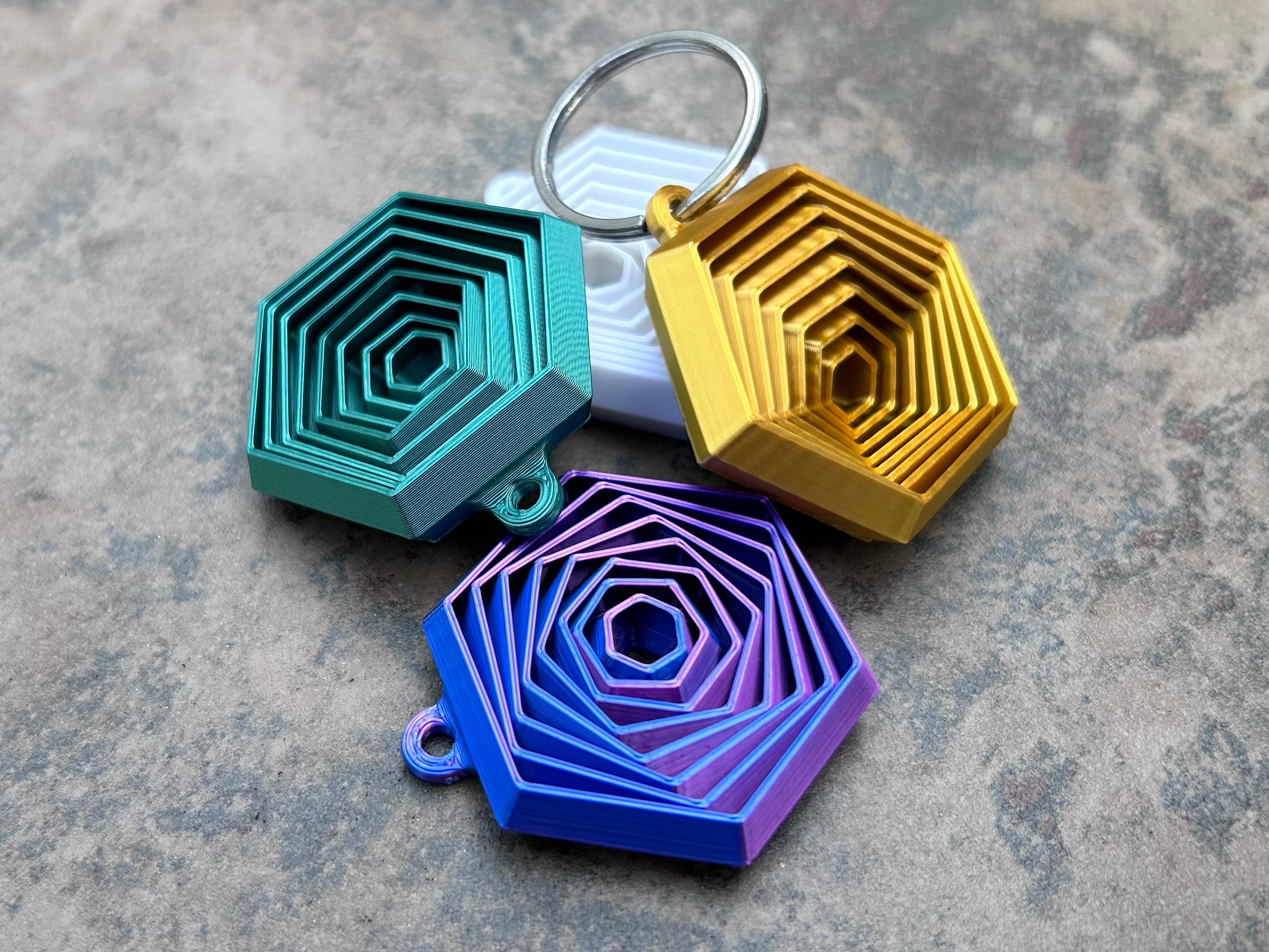 Hexagon Fidget Klíčenka