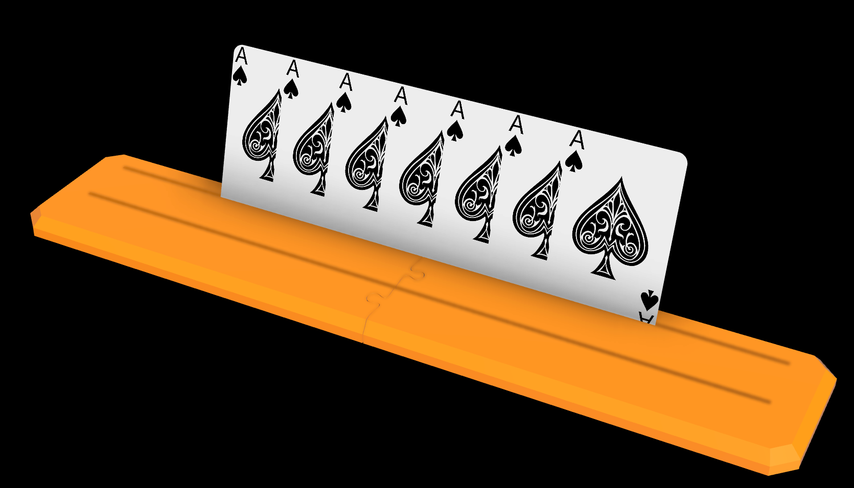 Skládačka propojená s držákem hracích karet