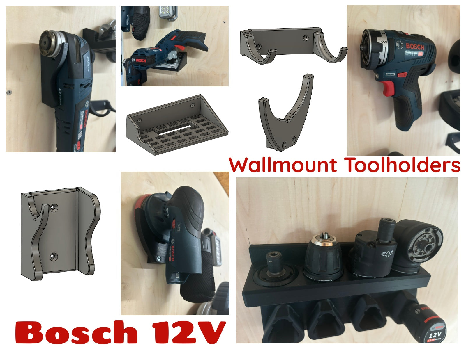 Bosch 12V Nástěnná montáž pro akumulátory a nářadí