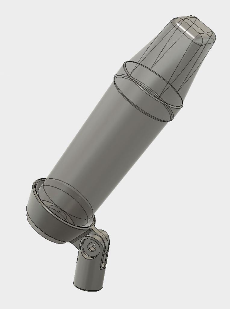 Koleno s rozhraním mikrofonního stojanu s aktualizovaným držákem na pohár