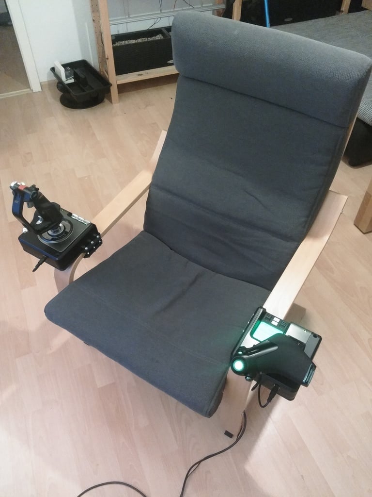 Saitek X52 Pro Hotas držák pro židli Ikea Poäng