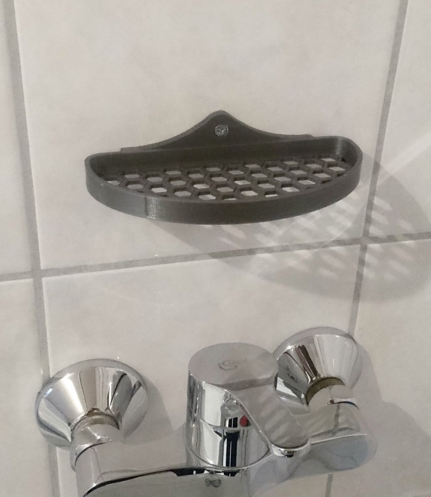 Sprchová police do koupelny s uchycením jedním šroubem
