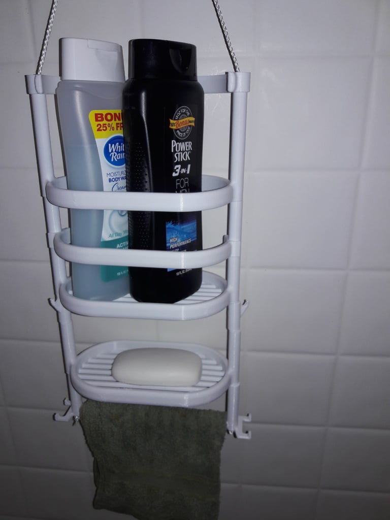 BIG Daddy vozík do sprchové kabiny s nastavitelnou poličkou a držákem na mýdlo a žiletky