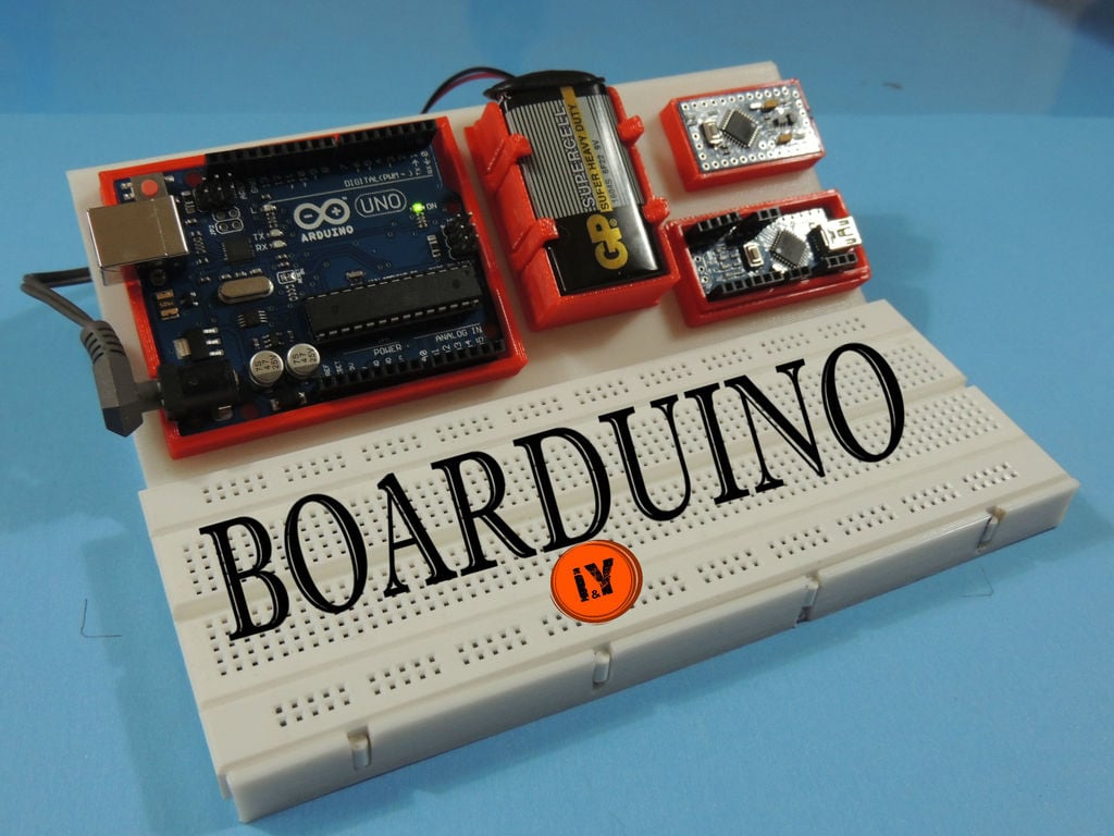 BOARDUINO - All-in-one Breadboard Stand pro Arduino UNO, NANO a MINI