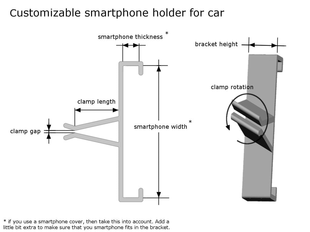 Adaptabilní držák smartphonu pro vzduchovou trysku auta