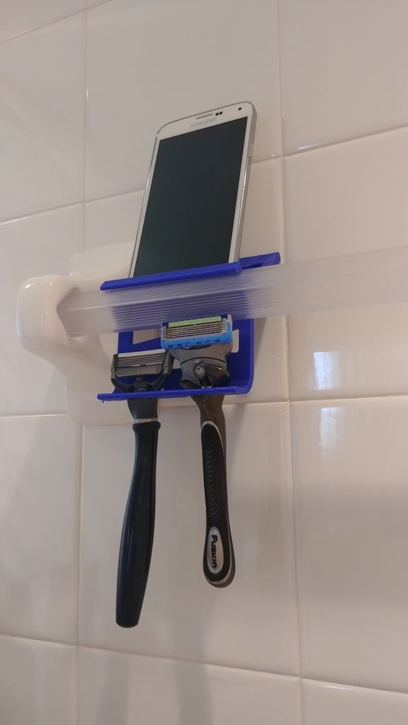 Držák na ručník do sprchy pro holicí strojek a držák telefonu