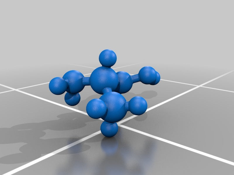 Molekulární model alaninu v atomárním měřítku