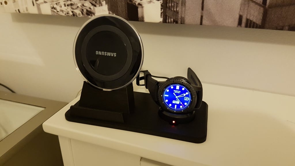 Držák telefonu a hodinek pro Samsung Galaxy a nabíječku Gear S3
