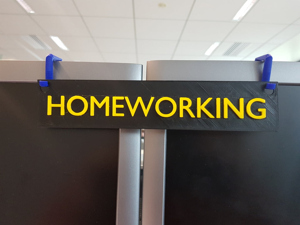 Počítačová obrazovka znamení pro domácí úkoly a mimo kancelář