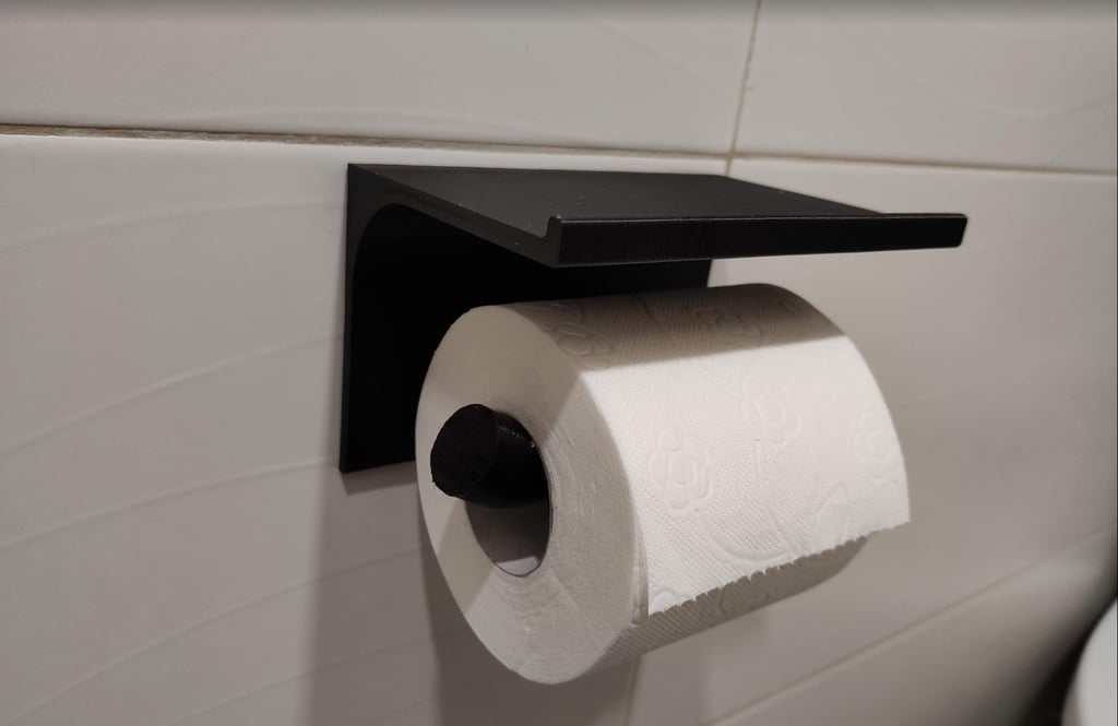 Držák na toaletní papír s poličkou
