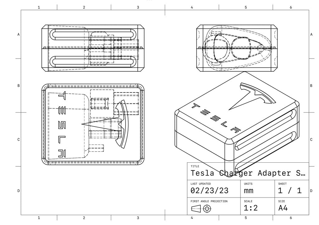 Úložný box pro Tesla CCS Combo 1 a adaptéry nabíječky J-1772