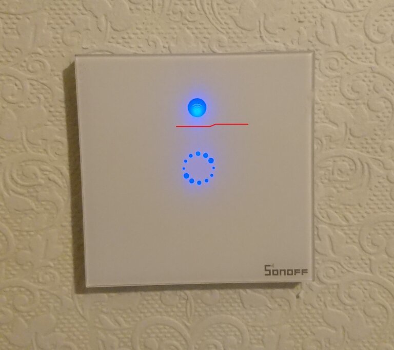 Sonoff Touch Cover pro blikající LED v případě výpadku Wifi