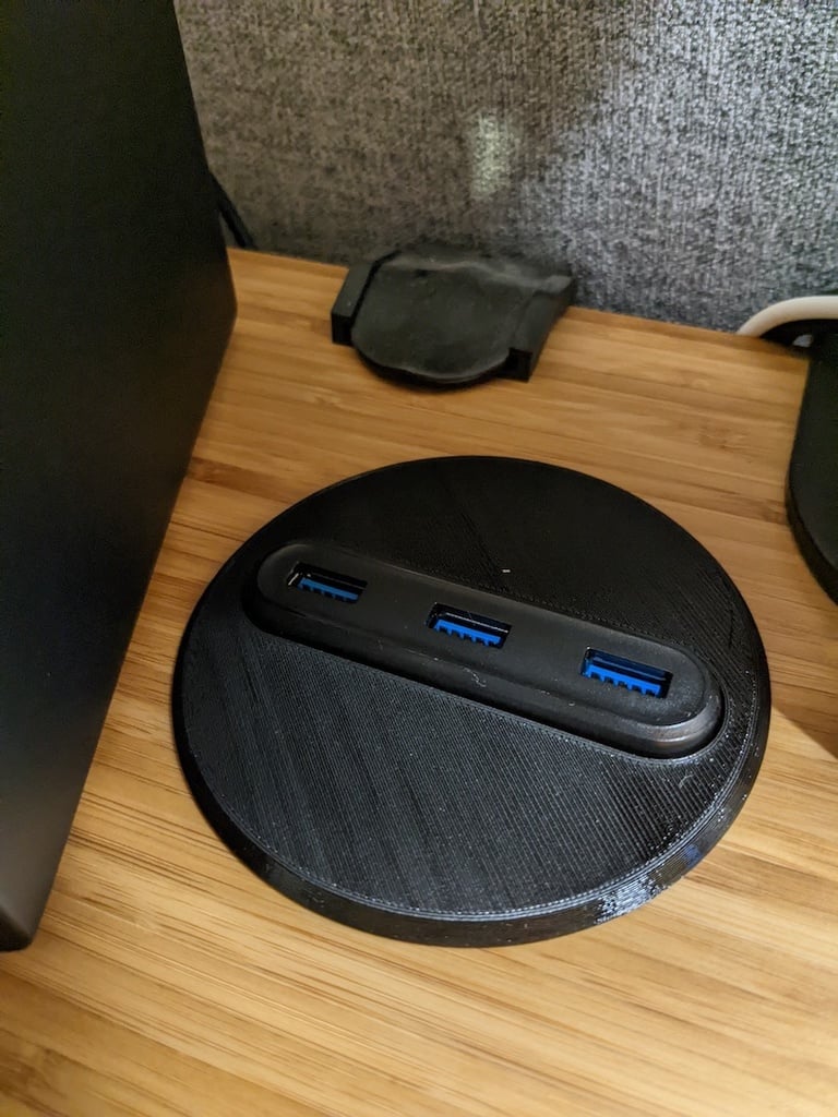 Průchodkový držák USB hubu na stůl (80 mm / 3,15&quot;)