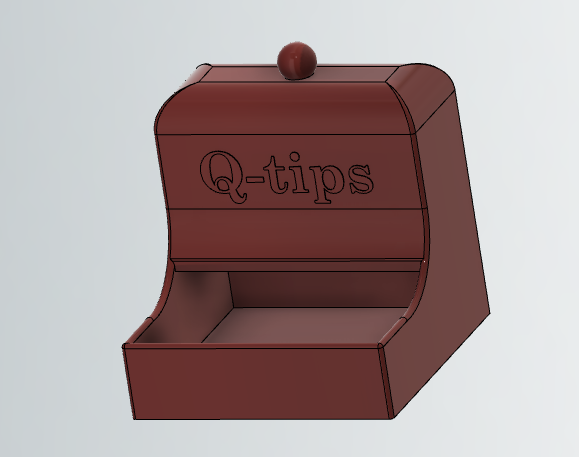 Jednoduchý držák Q-tipu s vnitřním zakřivením