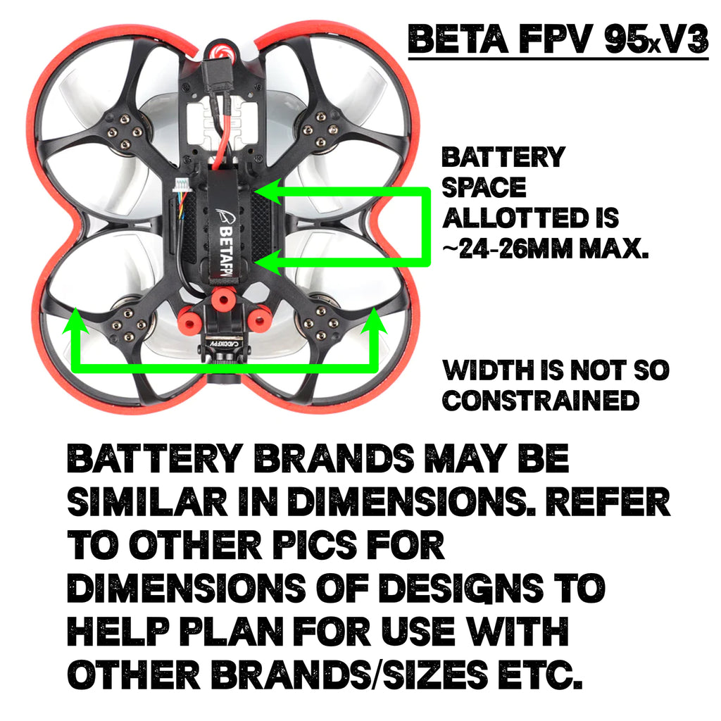 Beta držák baterie FPV 95x pro dron