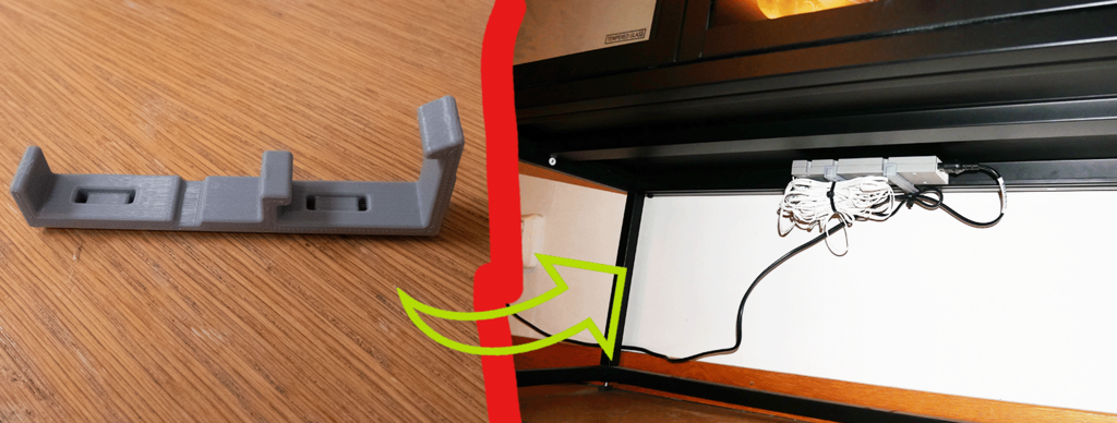 Držák pro montáž IKÉA Wireless driveru pod prosklenou dveřní skříň RUDSTA