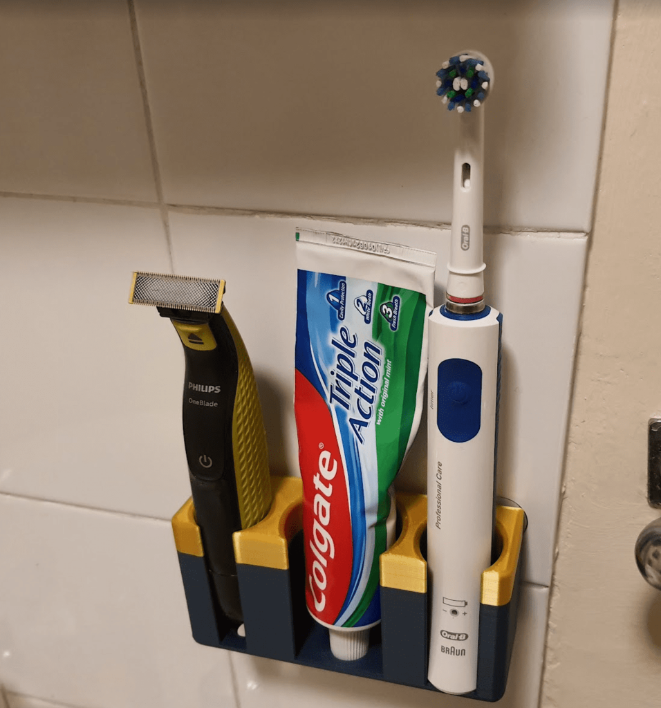 Koupelnový nosič pro Oral B Pro 570 zubní kartáček, zubní pasta a Phillips OneBlade