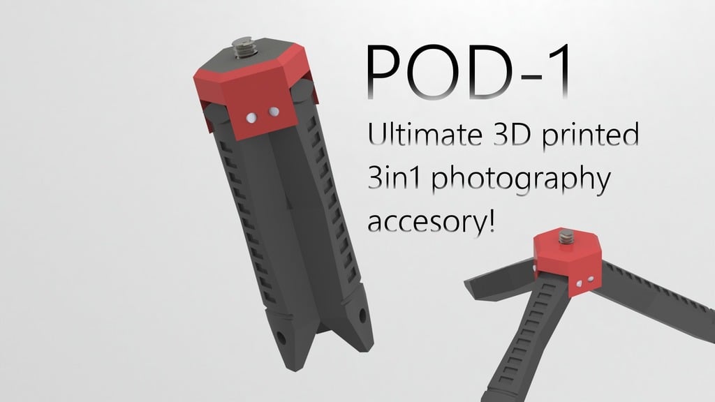 Fotografické příslušenství POD-1 Ultimate 3v1: Fotoaparát, Grip, Monopod, Stativ
